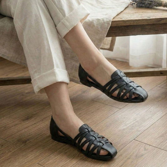 Dark Black Color Sandals by Douce