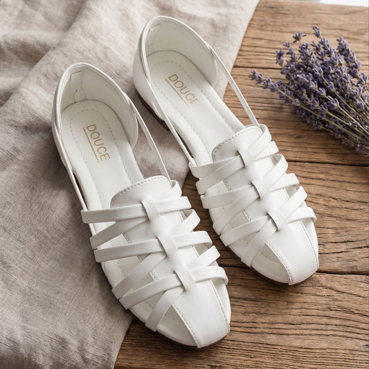 Ivory White Color Sandals Ladies Premium Collection by Douce